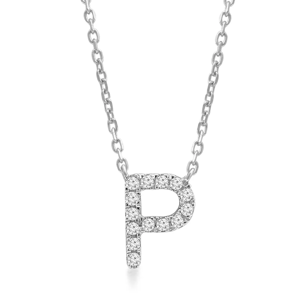 Classic Diamond Initial Charm Necklace