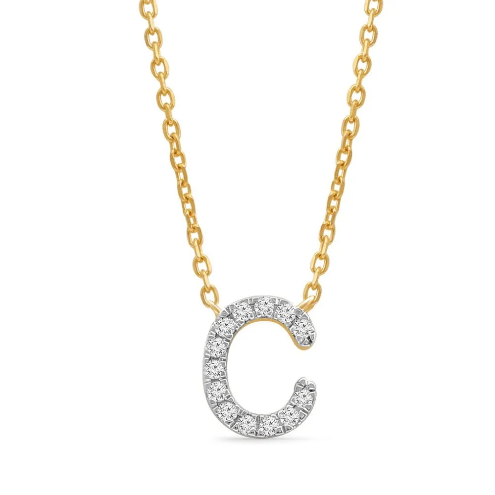 Classic Diamond Initial Charm Necklace