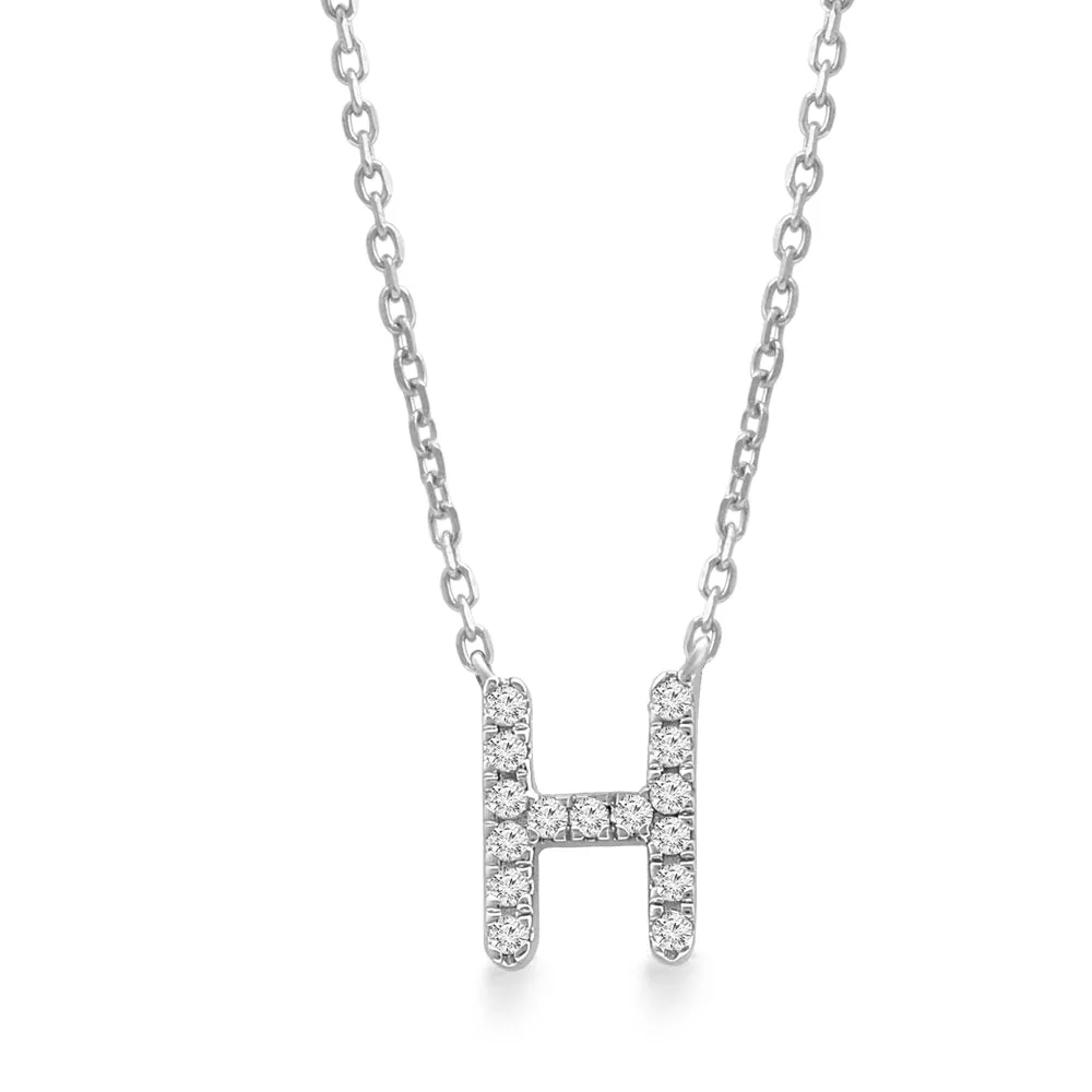 Classic Diamond Initial Charm Necklace