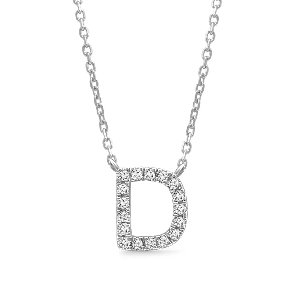 Classic Diamond Initial Charm Necklace