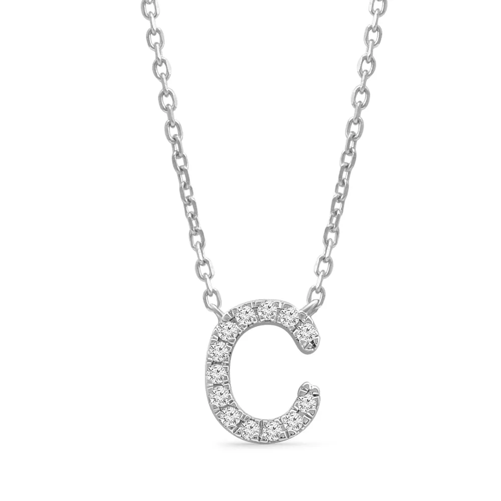 Classic Diamond Initial Charm Necklace