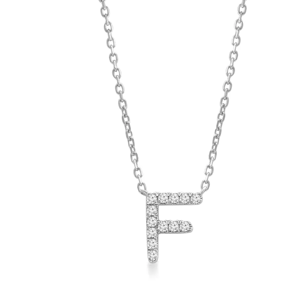 Classic Diamond Initial Charm Necklace