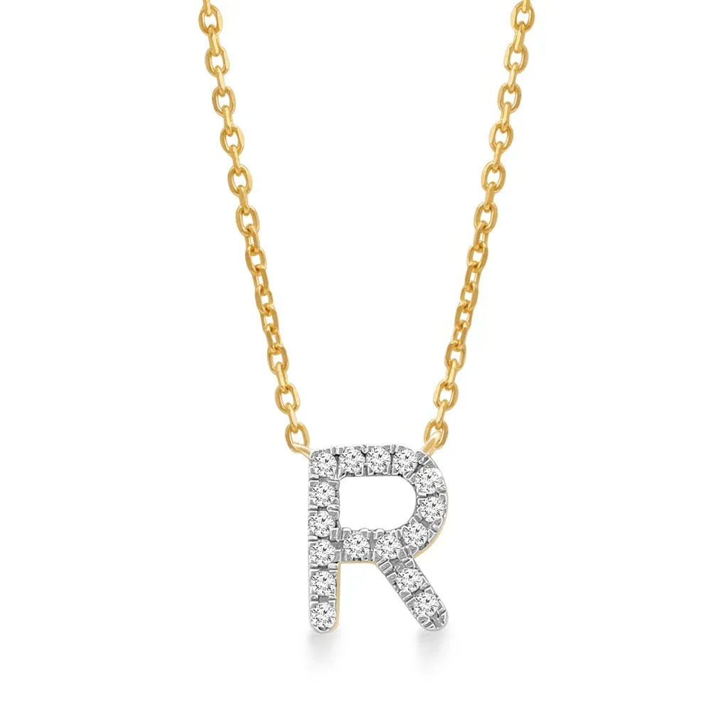 Classic Diamond Initial Charm Necklace