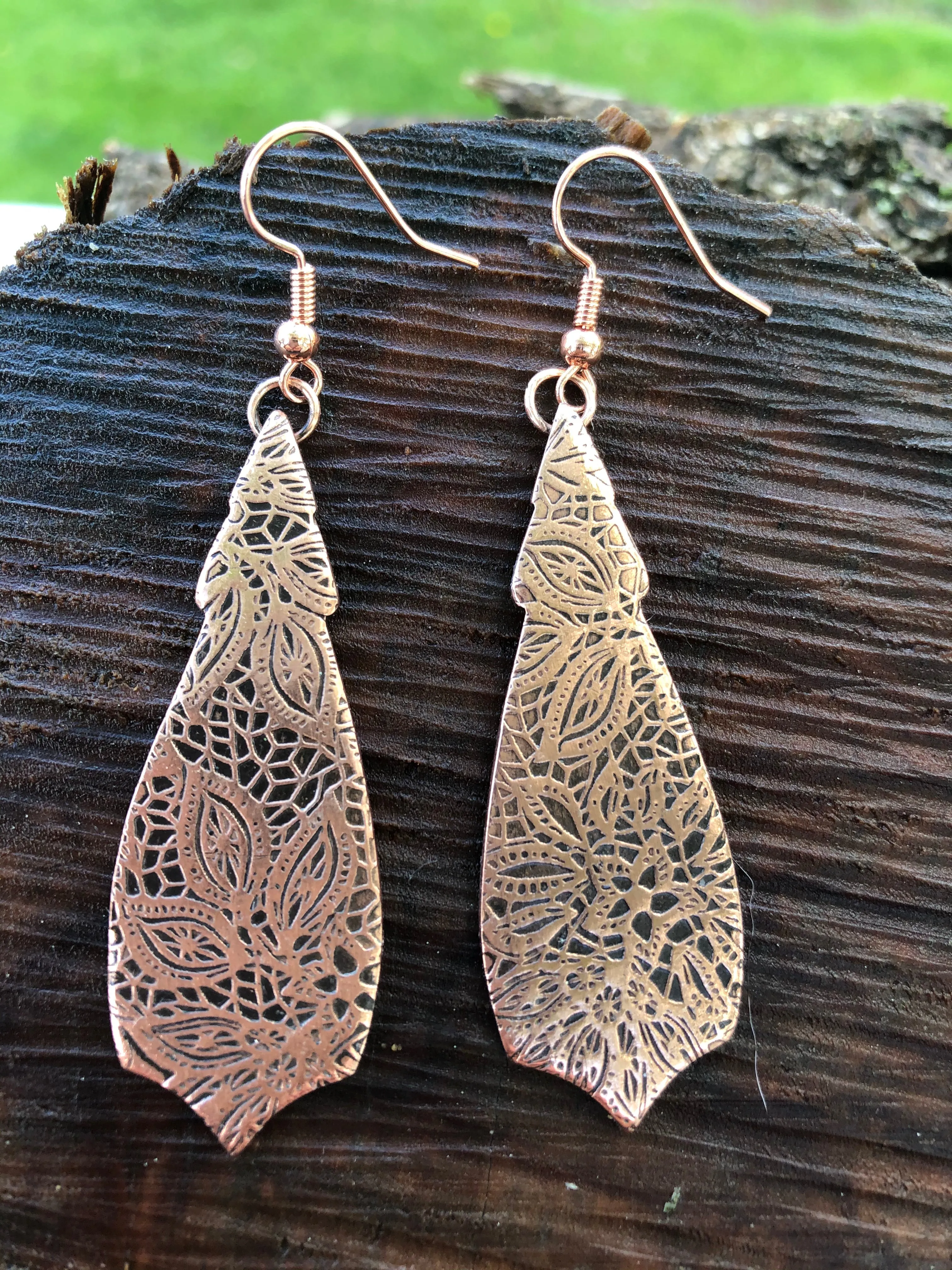 Copper Lace Earrings