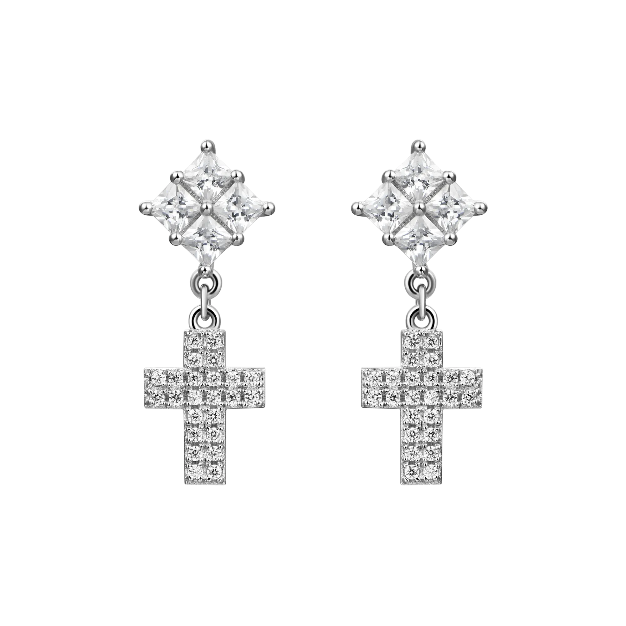 Cross Drop Earring - Single