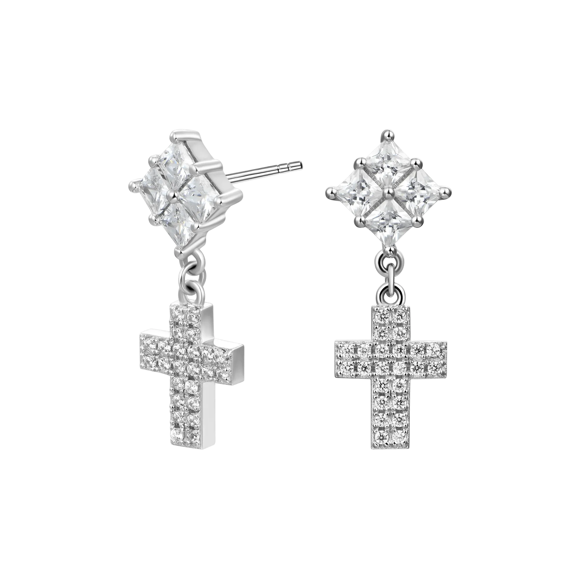 Cross Drop Earring