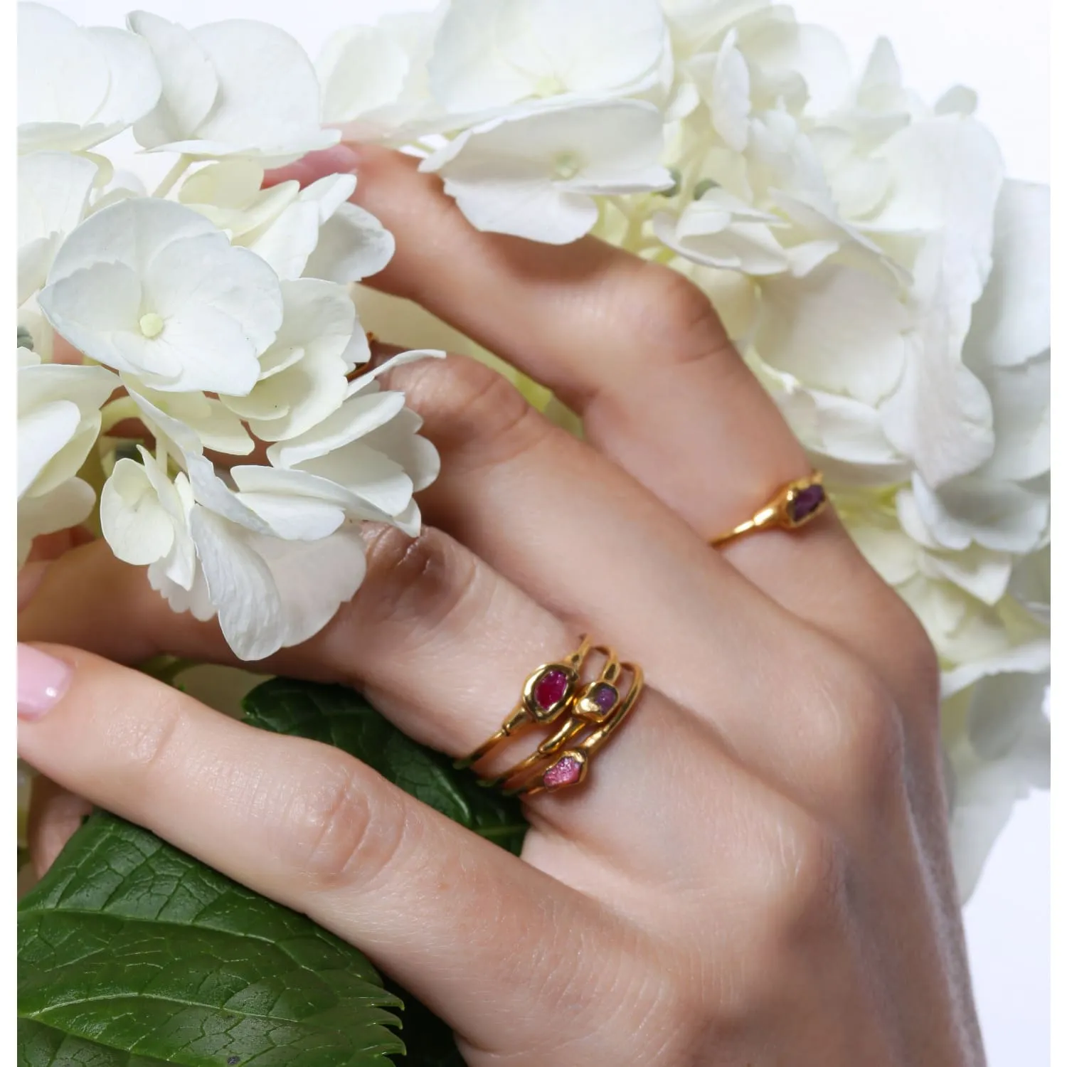 Dainty Raw Ruby Ring in Sterling Silver