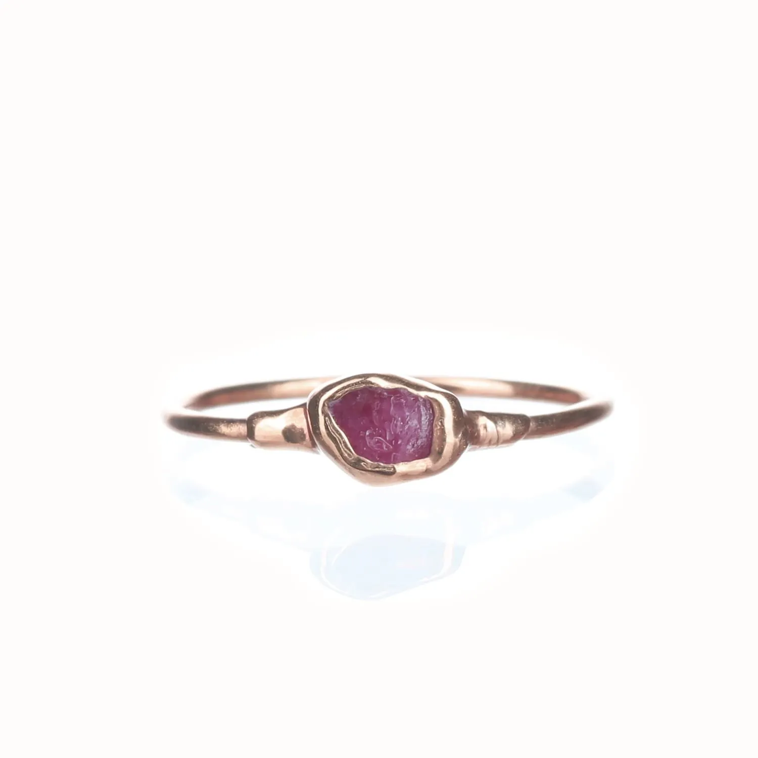 Dainty Raw Ruby Ring in Sterling Silver