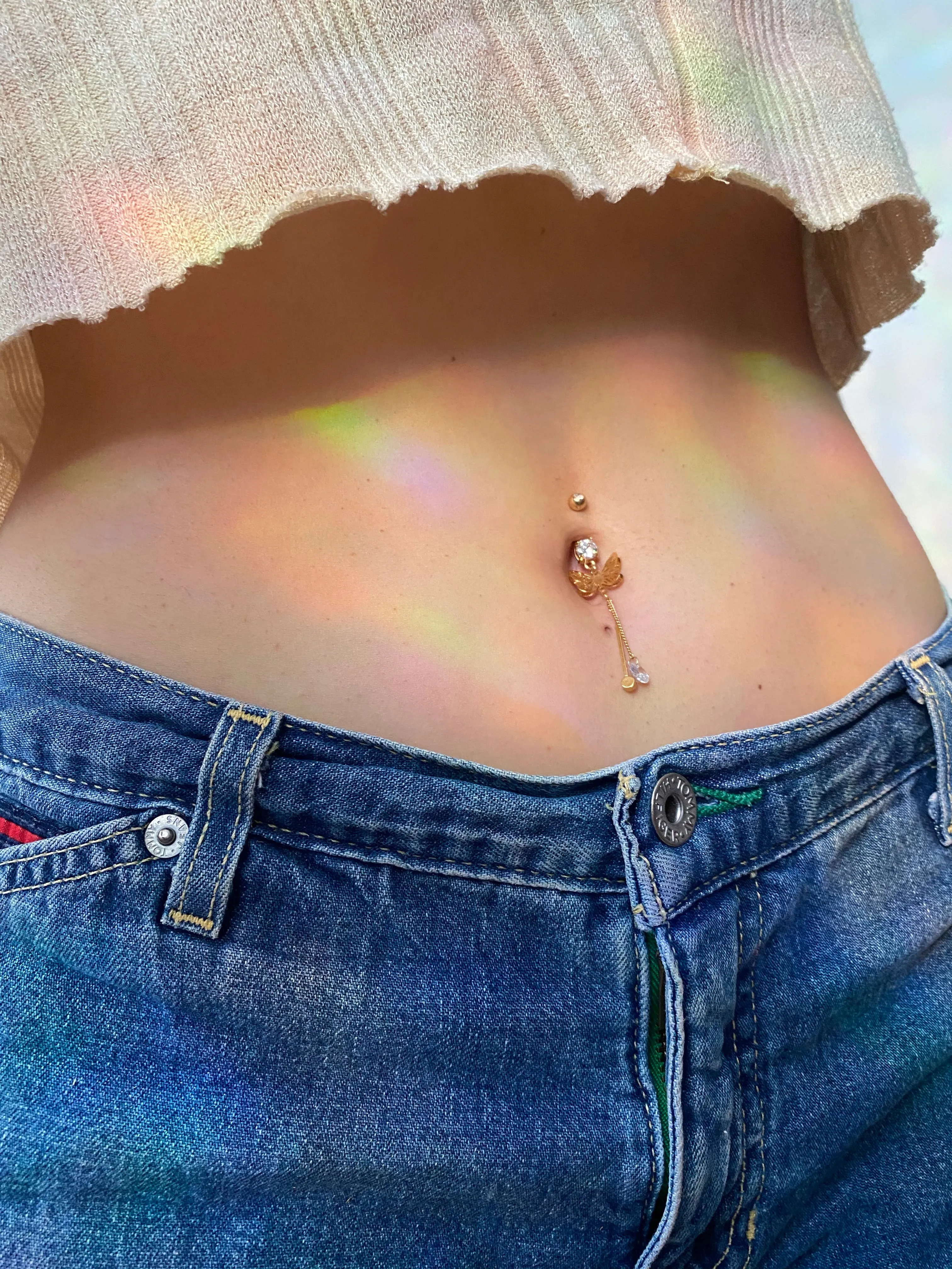 Dangly Butterfly Belly Ring