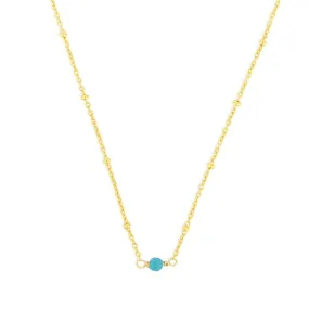 DECEMBER BIRTHSTONE NECKLACE GOLD