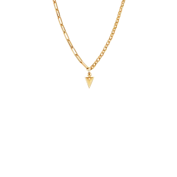 Deconstructed Axiom Ridge Triangle Chain Necklace | 18ct Gold Plated