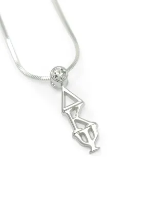 Delta Kappa Psi Sterling Silver Lavaliere with Clear CZ Crystal