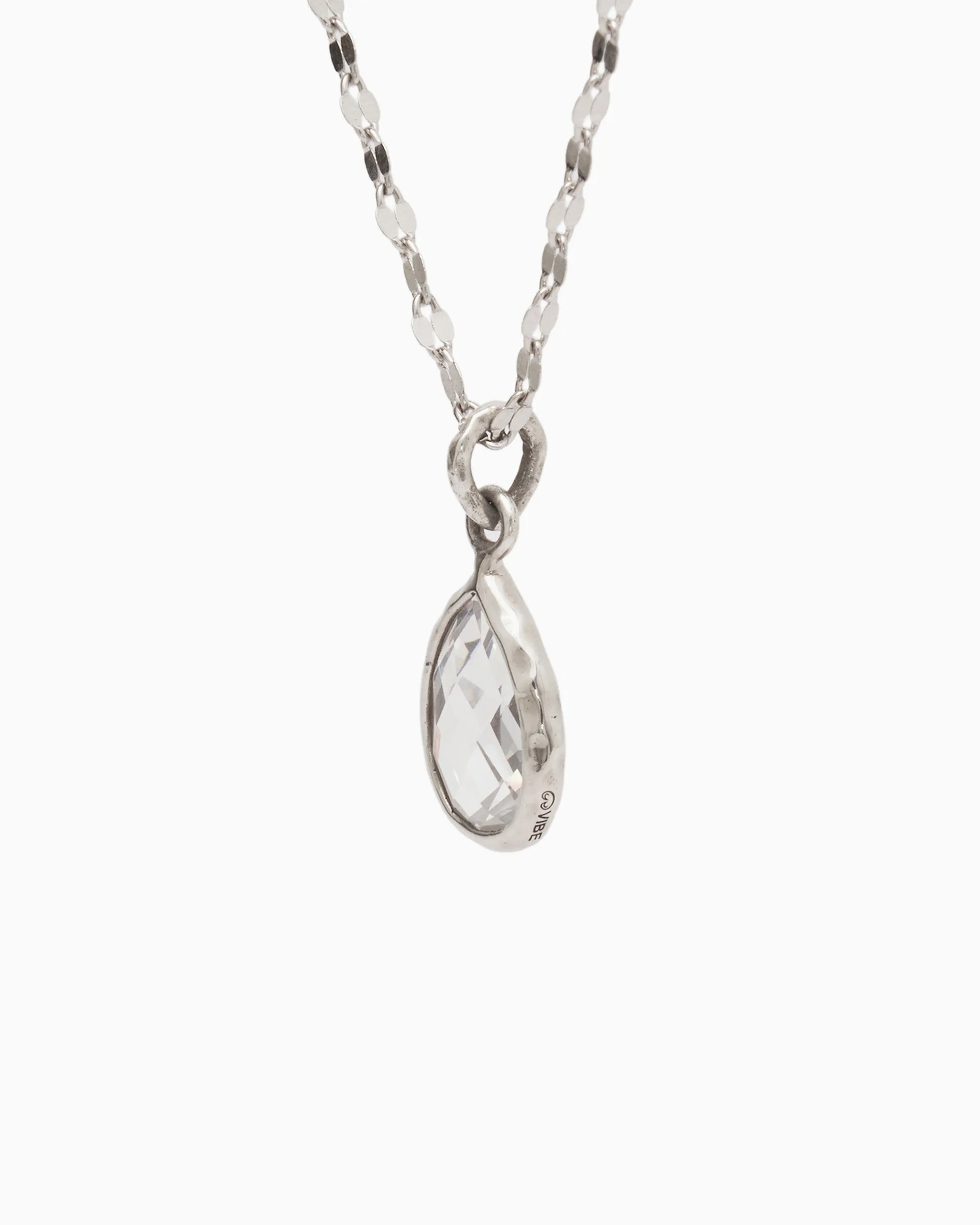 Dewdrop Stone Pendant - White Topaz