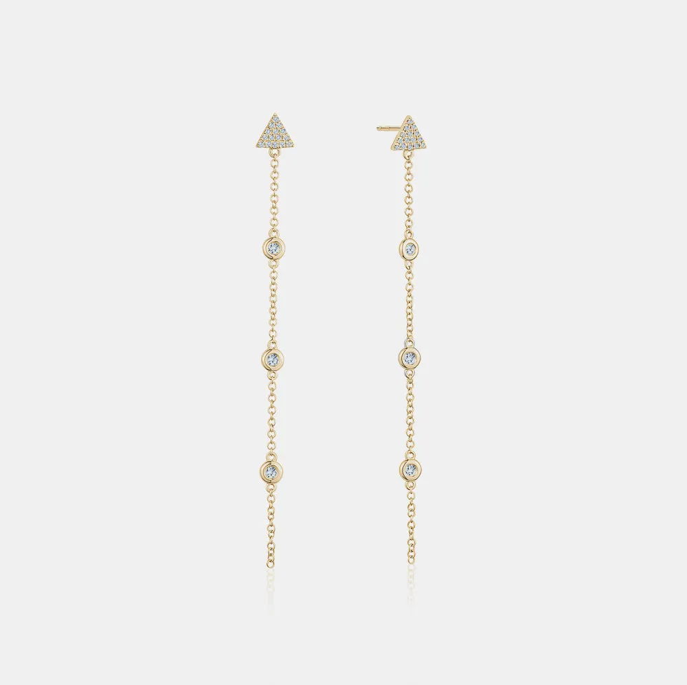 Diamond Bezel Arrow Earrings