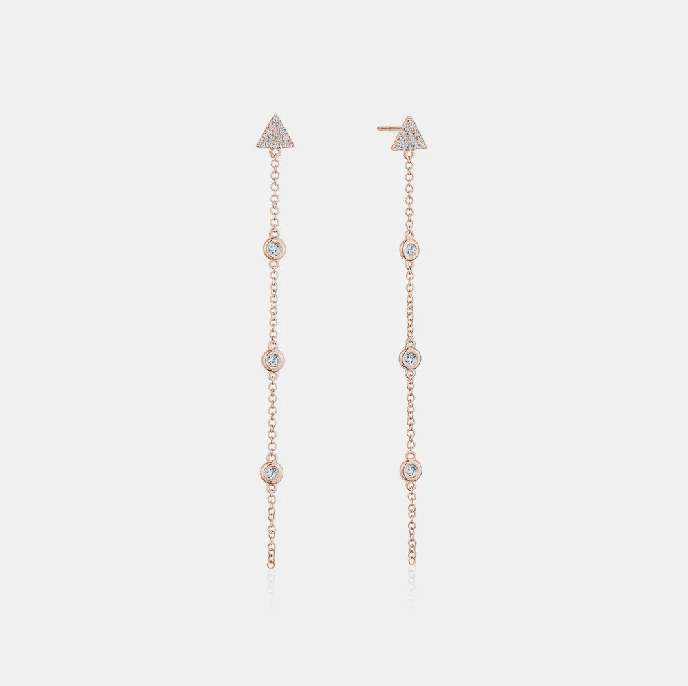 Diamond Bezel Arrow Earrings