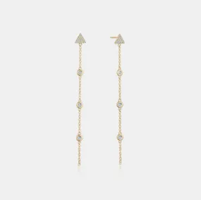 Diamond Bezel Arrow Earrings