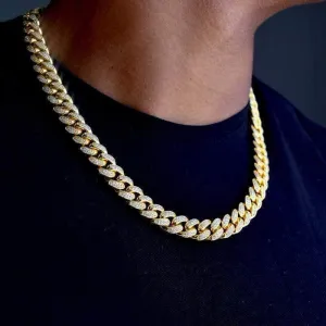 Diamond Cuban Link (12mm) in Yellow Gold