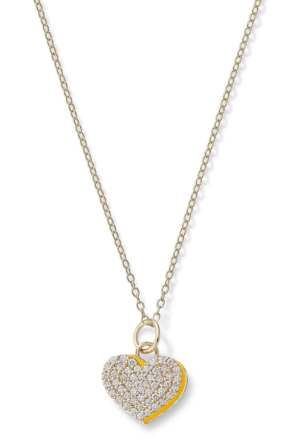 Diamond Heart with Enamel Shadow Necklace