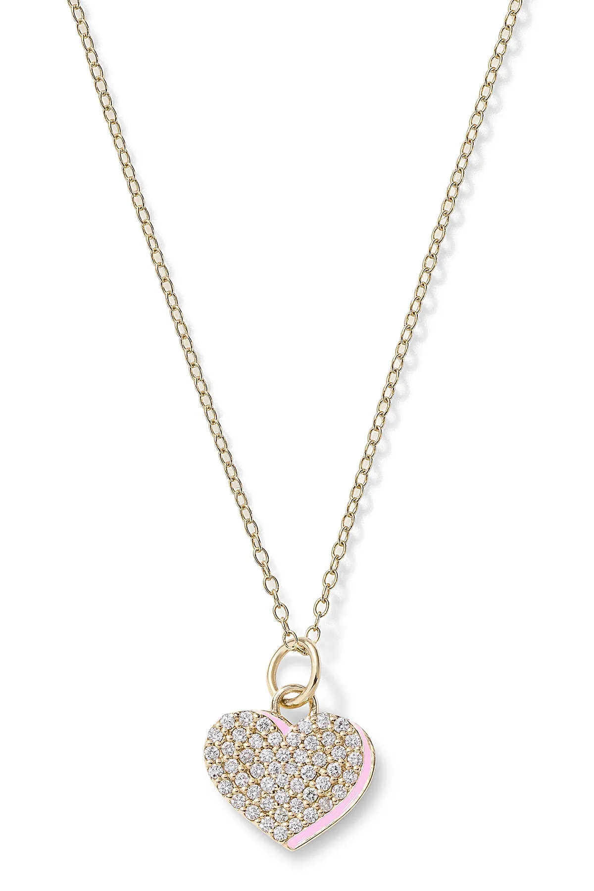 Diamond Heart with Enamel Shadow Necklace