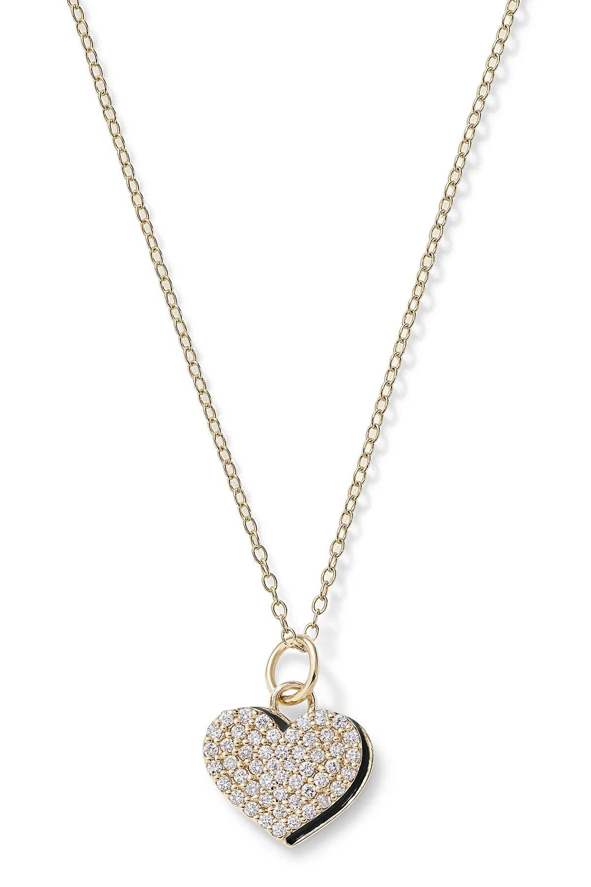 Diamond Heart with Enamel Shadow Necklace