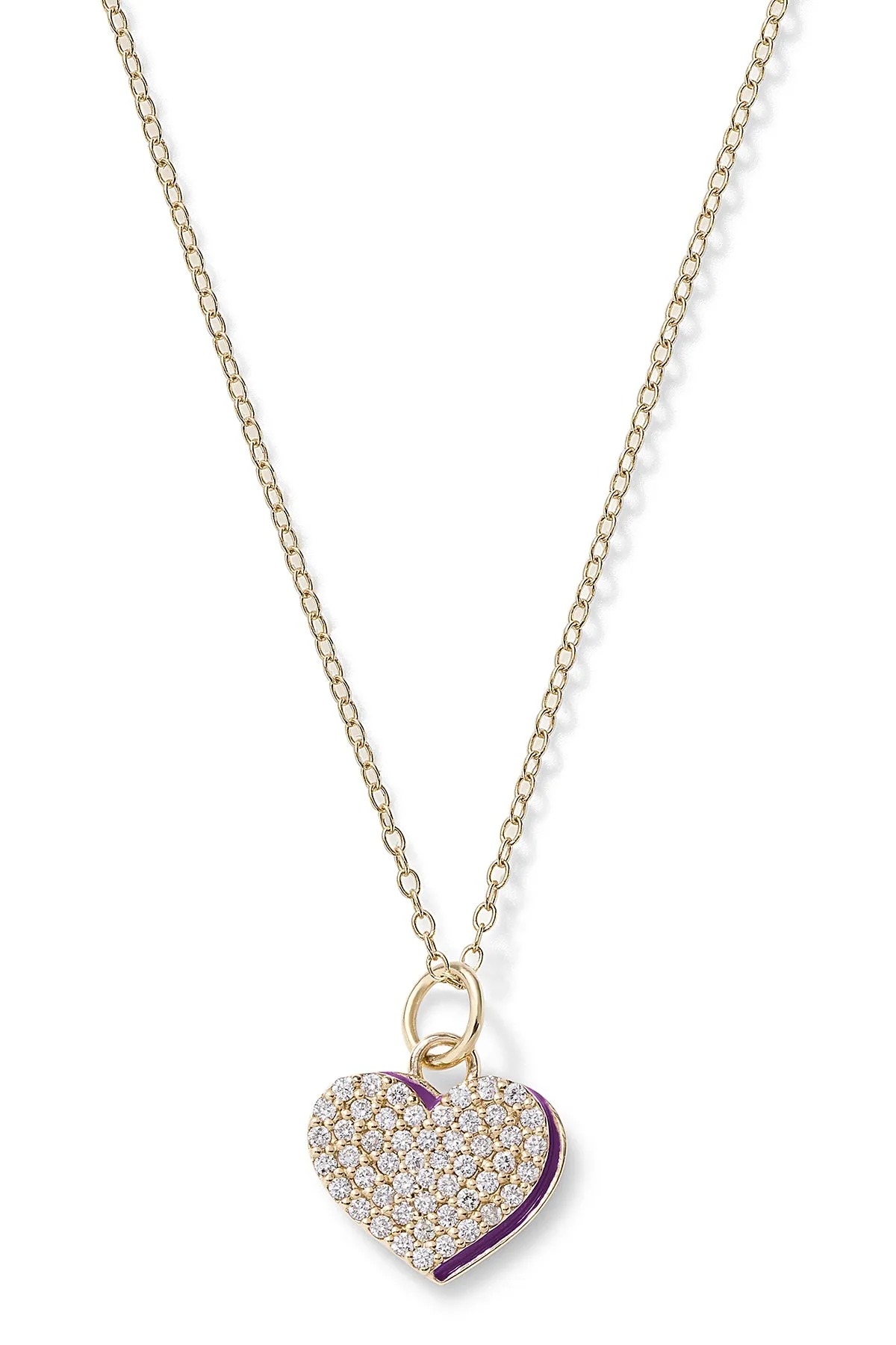 Diamond Heart with Enamel Shadow Necklace