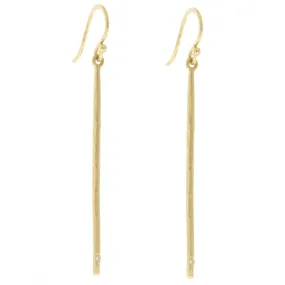 Drumstick Earrings with Single Diamond