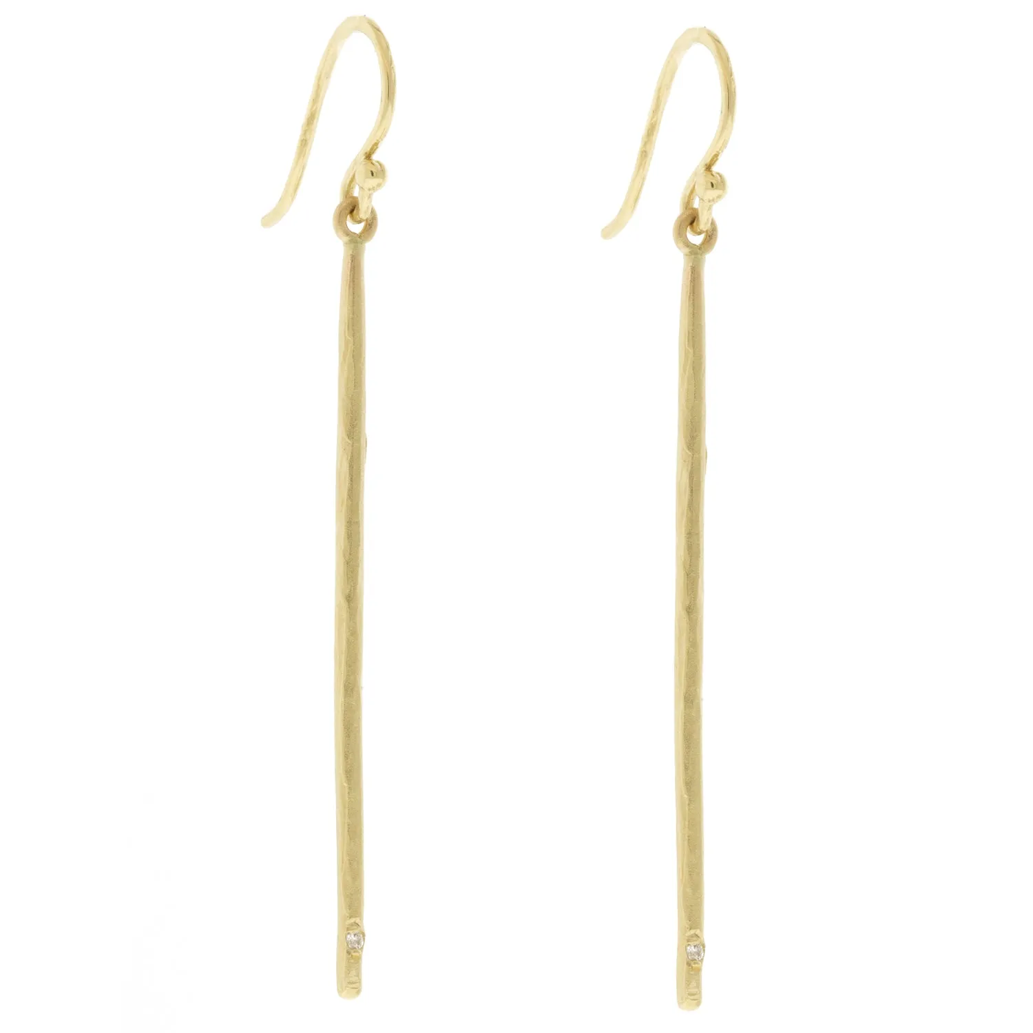 Drumstick Earrings with Single Diamond