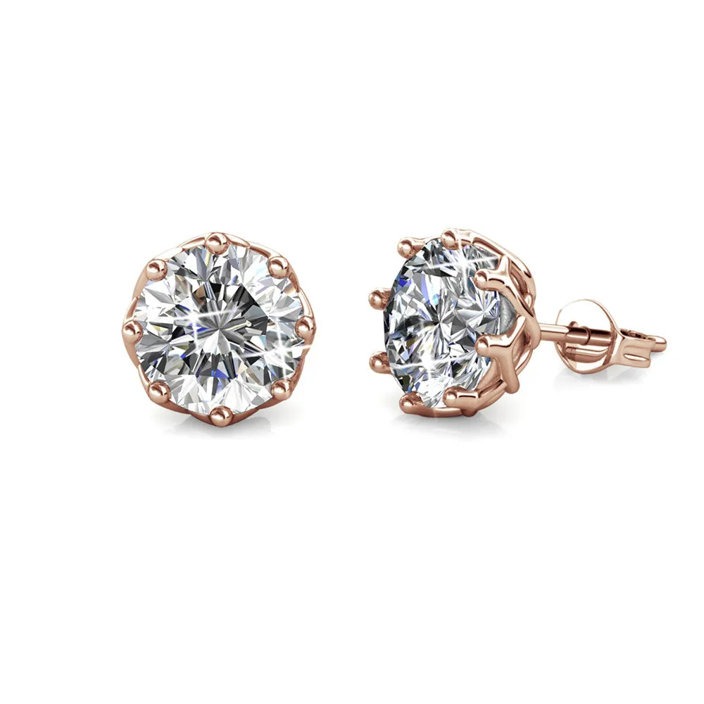 Eden 18k White Gold Plated Crystal Stud Earrings for Women