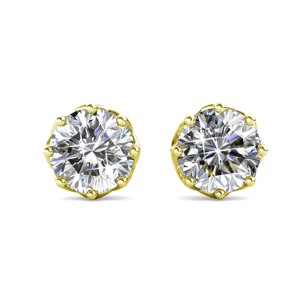 Eden 18k White Gold Plated Crystal Stud Earrings for Women