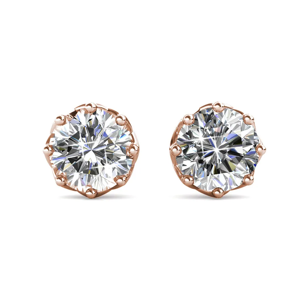 Eden 18k White Gold Plated Crystal Stud Earrings for Women