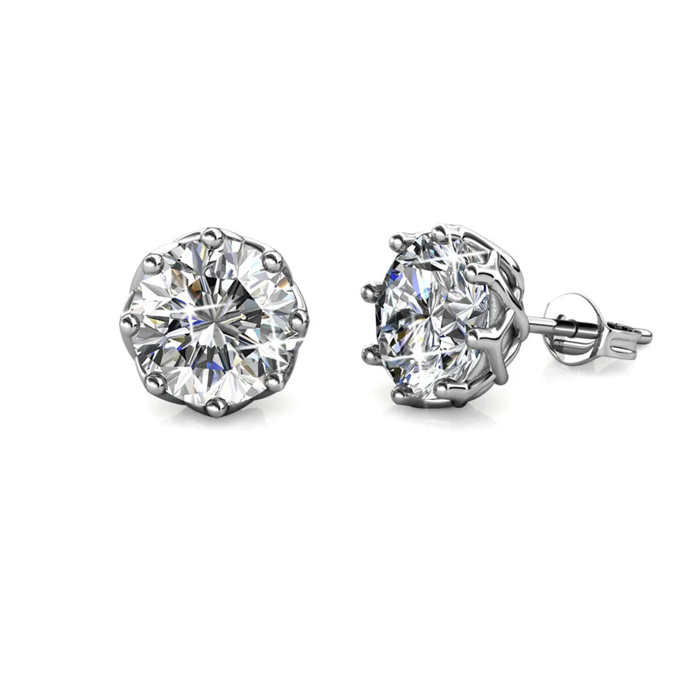 Eden 18k White Gold Plated Crystal Stud Earrings for Women