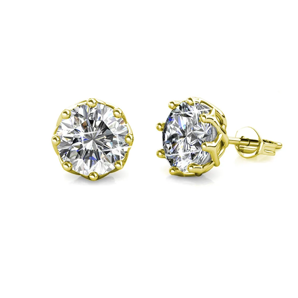 Eden 18k White Gold Plated Crystal Stud Earrings for Women