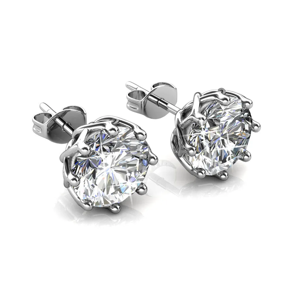 Eden 18k White Gold Plated Crystal Stud Earrings for Women