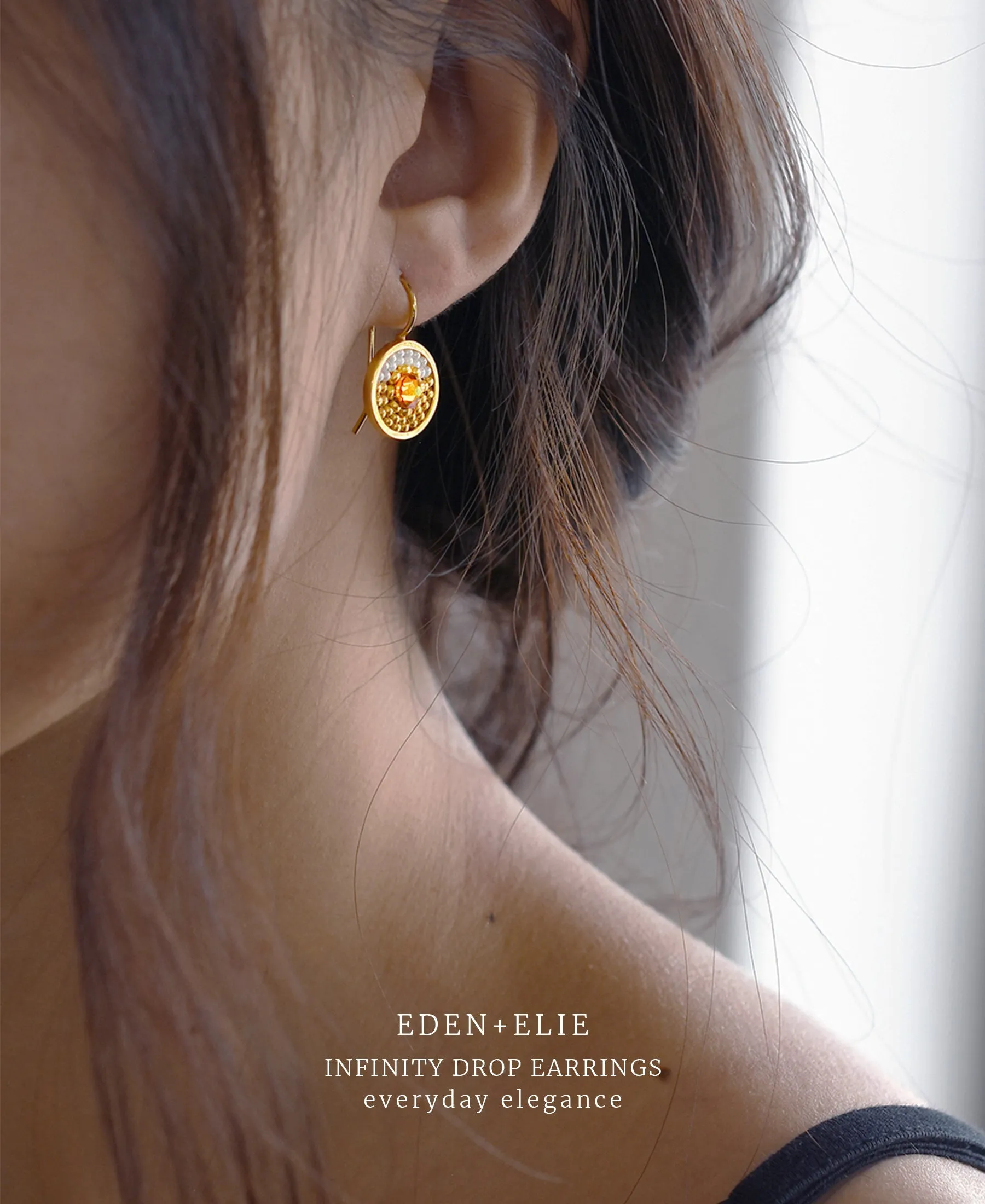 EDEN   ELIE Infinity drop earrings - nectar