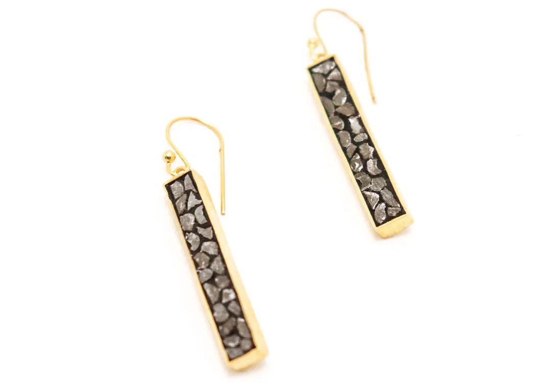 Elsa Guzman, Long Black Diamond Earrings