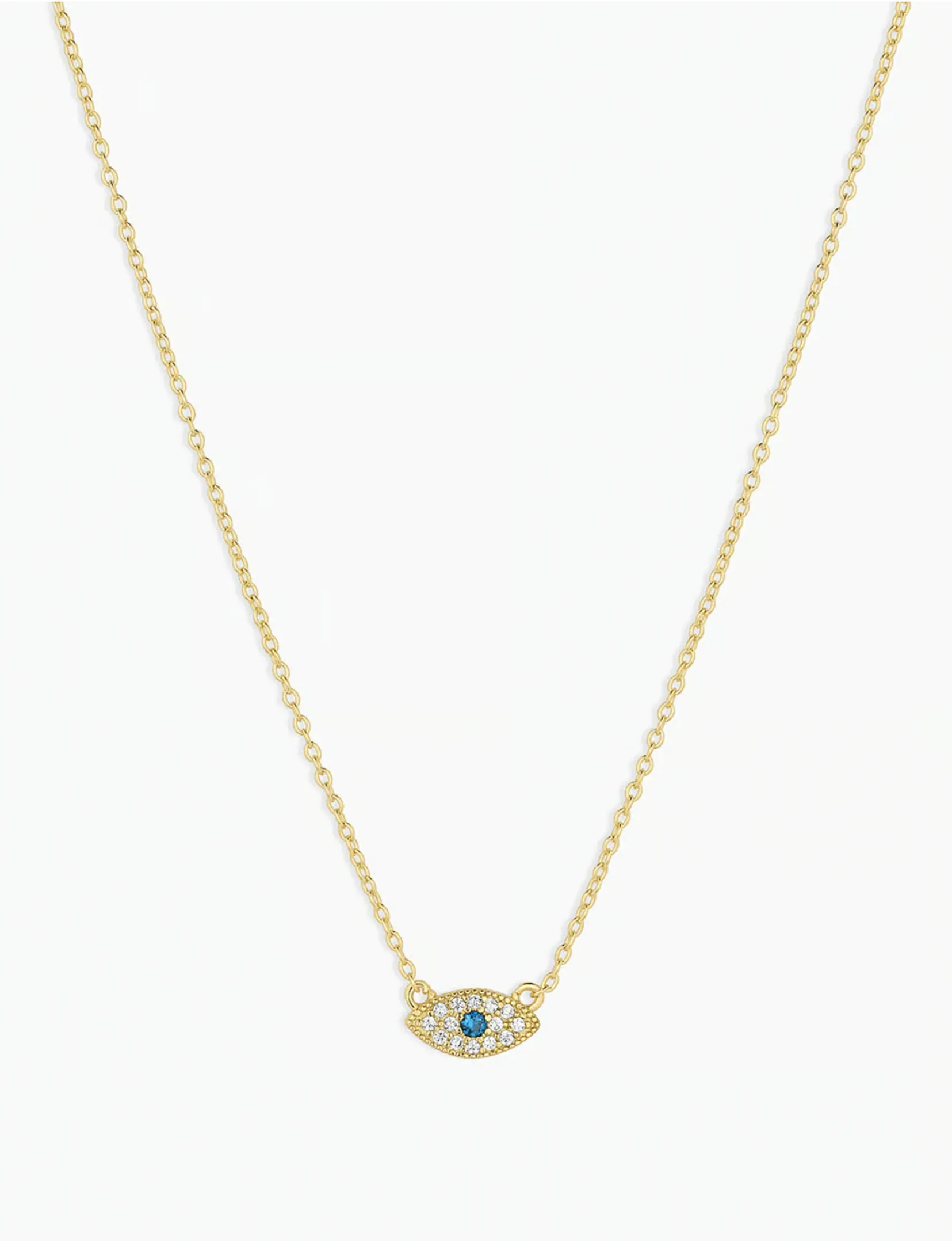 Evil Eye Necklace, Gold Plated