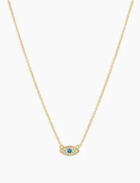 Evil Eye Necklace, Gold Plated