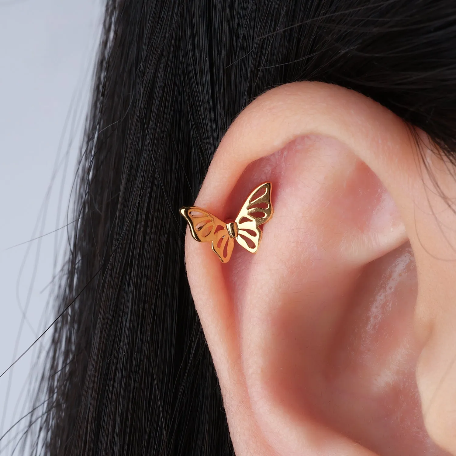 Exquisite Hollow Butterfly Stud