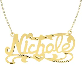 Fancy Scroll Nameplate Necklace