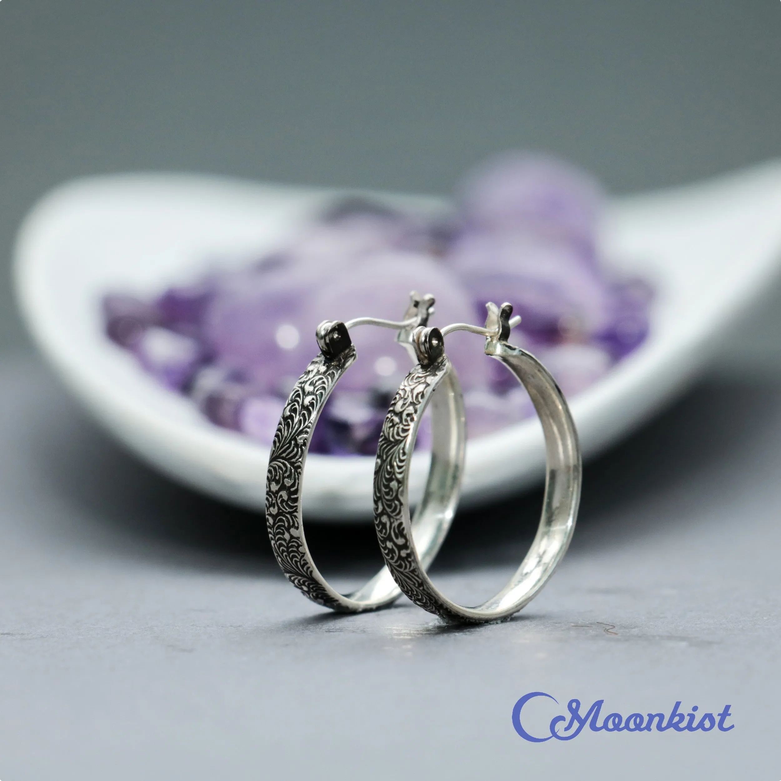 Fern Sterling Silver Hoops  | Moonkist Designs