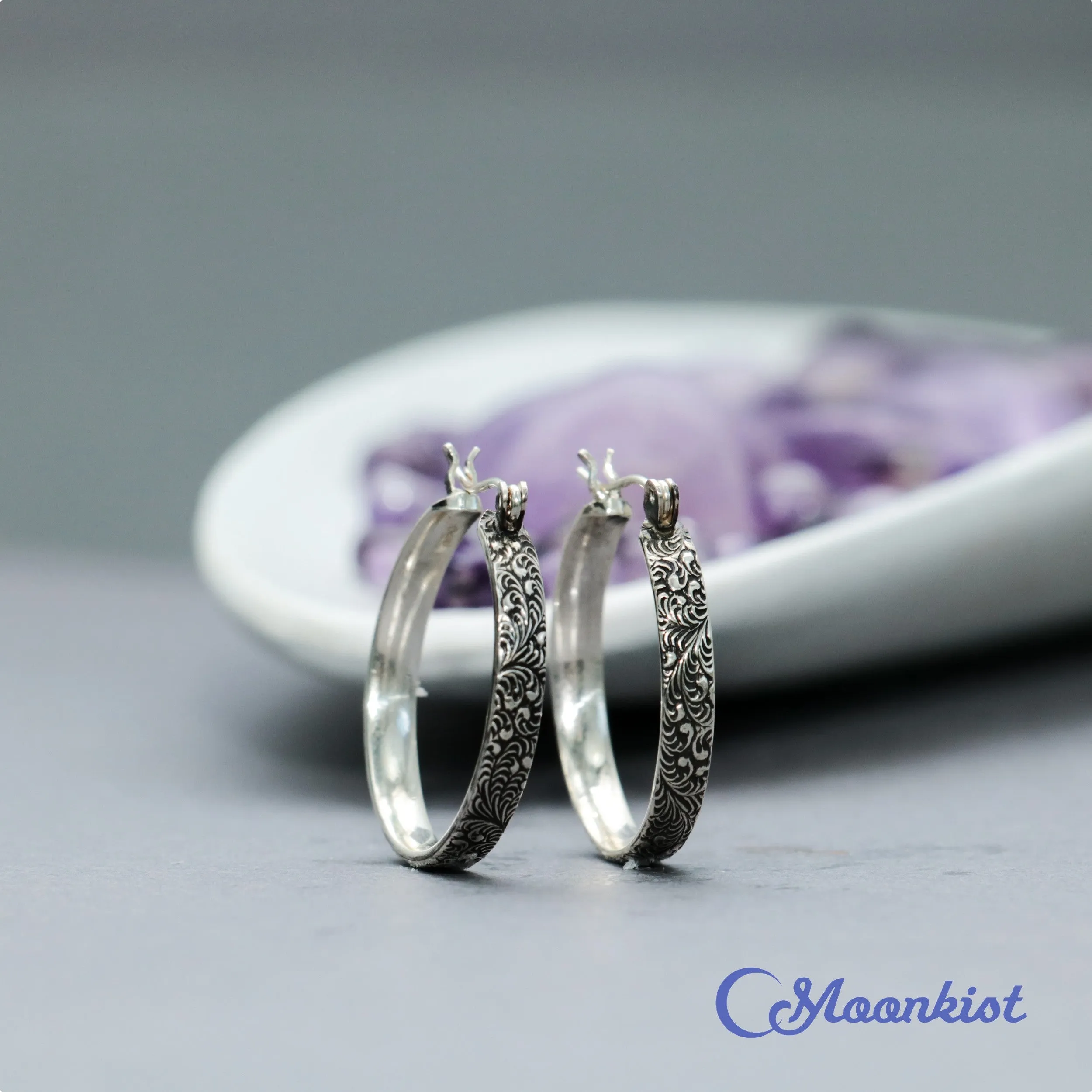 Fern Sterling Silver Hoops  | Moonkist Designs