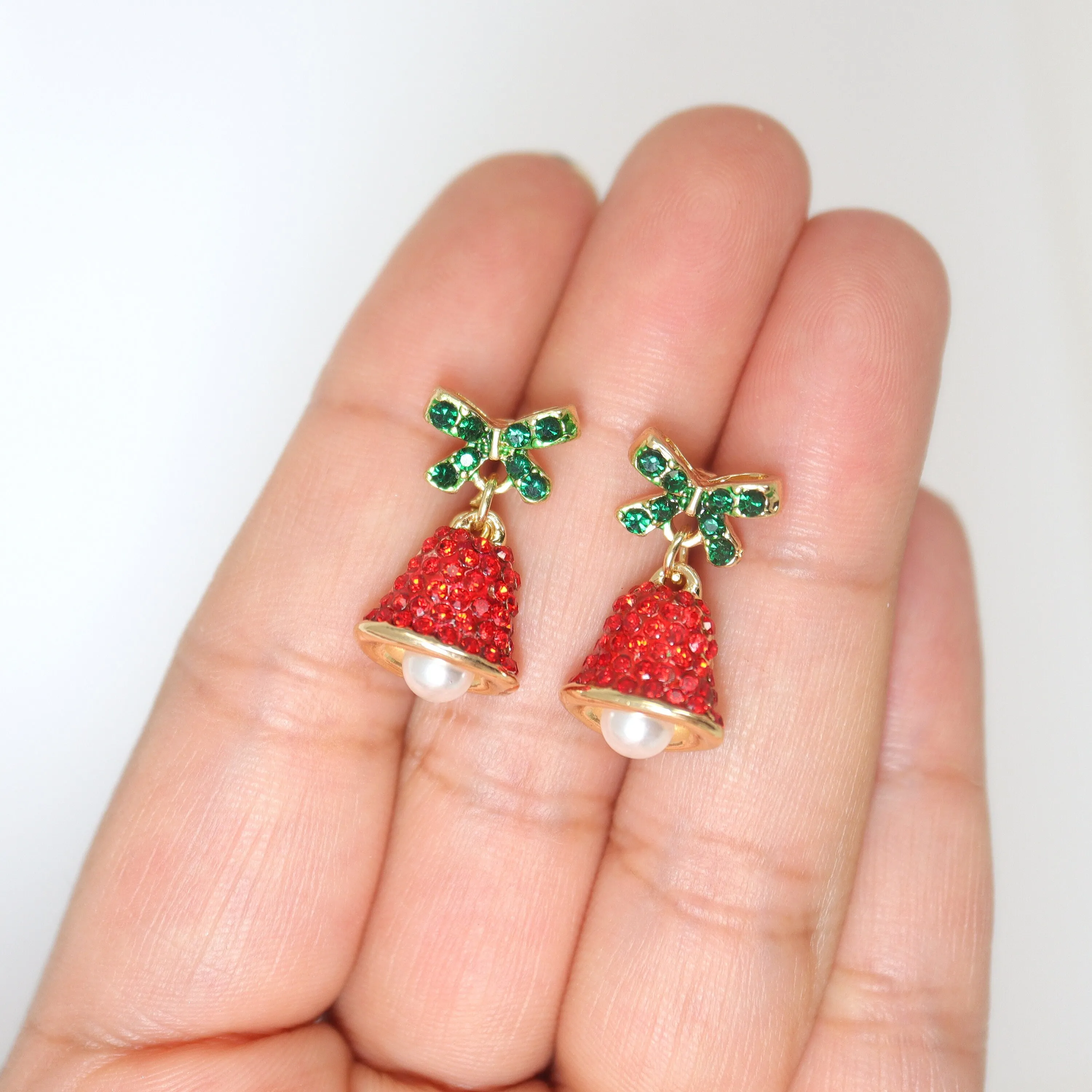 Glimmering Jingle Bells of Christmas Themed earrings, Long Tassel Christmas Earrings Statement Christmas earrings.