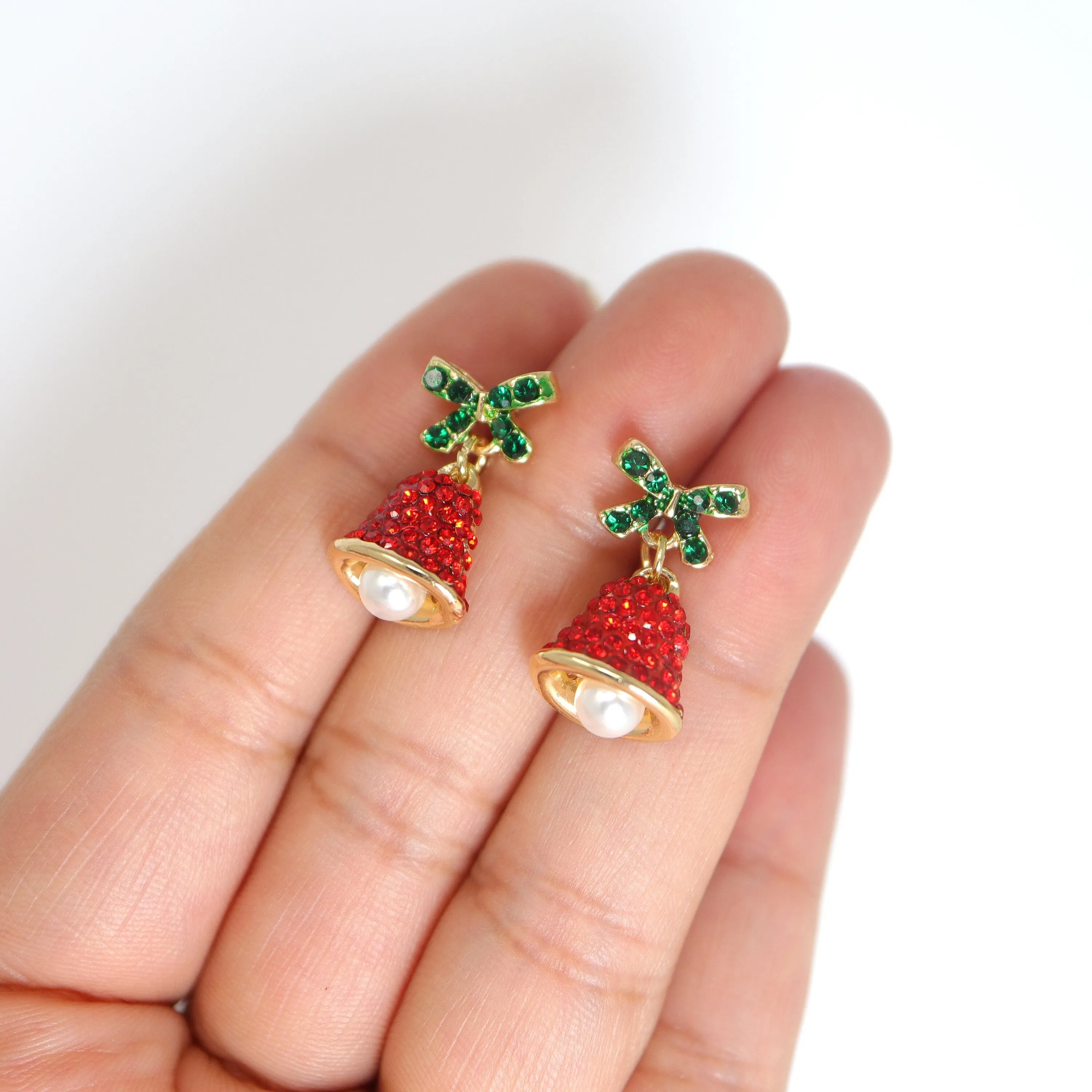 Glimmering Jingle Bells of Christmas Themed earrings, Long Tassel Christmas Earrings Statement Christmas earrings.