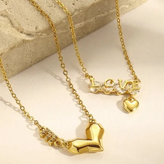 Gold LOVE CZ Necklace