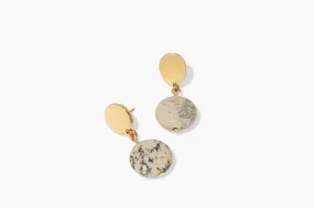 gold oval   spotted jasper earrings