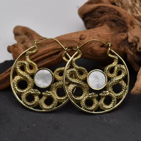 Golden Medusa Hoop Earrings