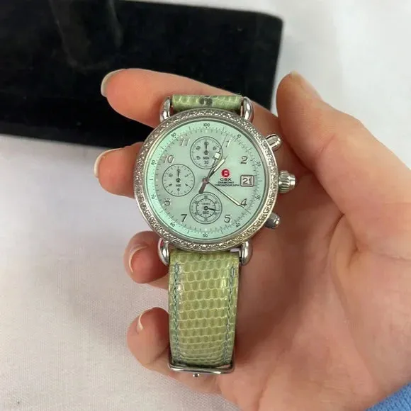 Green Mother of Pearl Face Watch