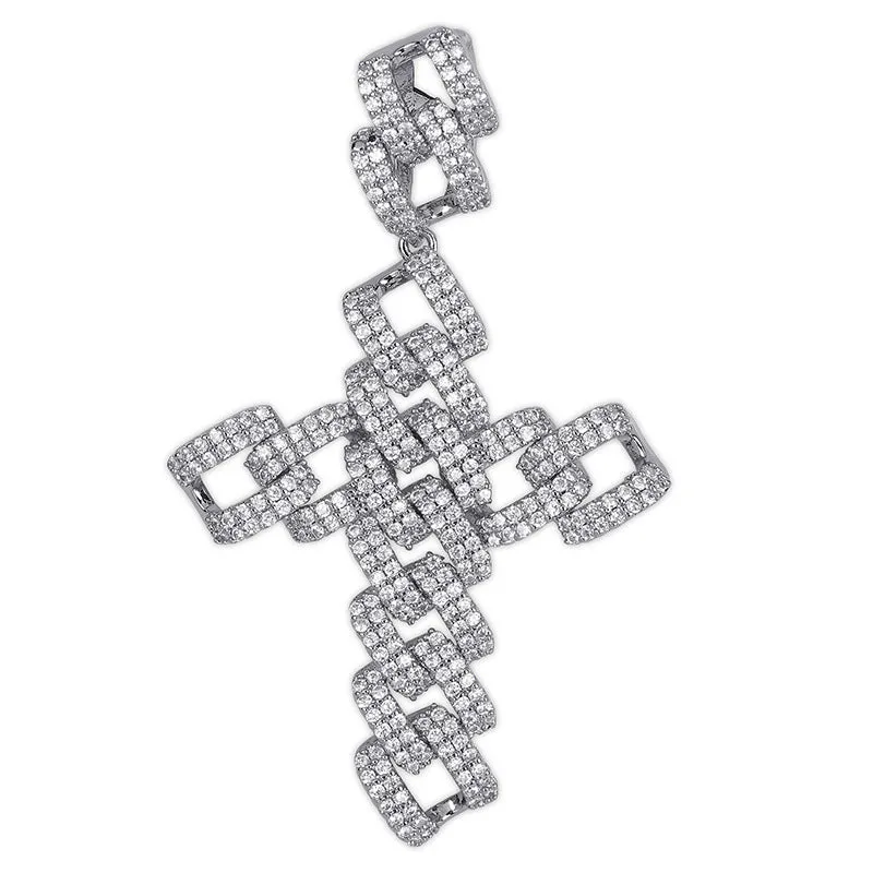 Hip-hop Large Cross Full Zircon Pendant