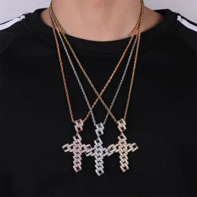 Hip-hop Large Cross Full Zircon Pendant