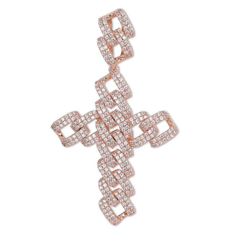 Hip-hop Large Cross Full Zircon Pendant